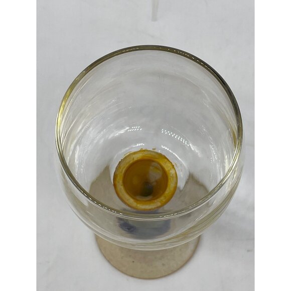 Handcrafted Stemmed Glass Goblets Ceramic Base & Colorful Design 2-Piece Set - Picture 4 of 9